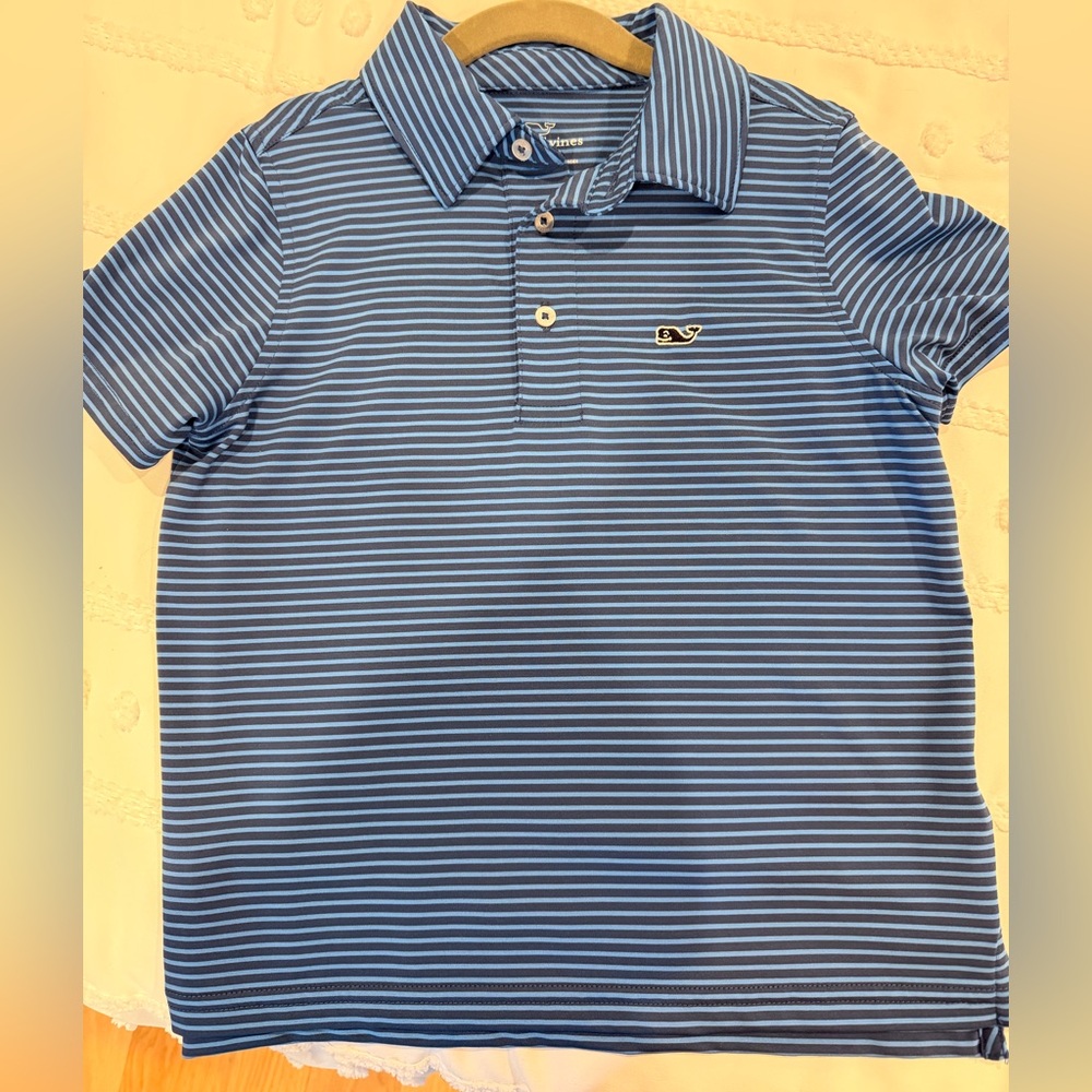 Vineyard Vines Boys Sankaty Blue Stripe Polo Shirt